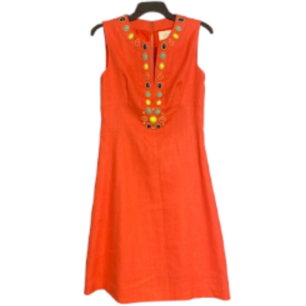 Elegant Orange Sleeveless Dress